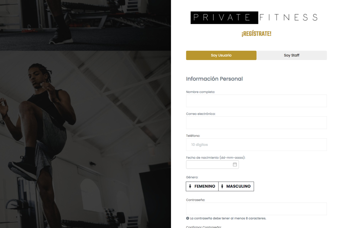 Página Web / Aplicación Web - Private Fitness - Imagen 3